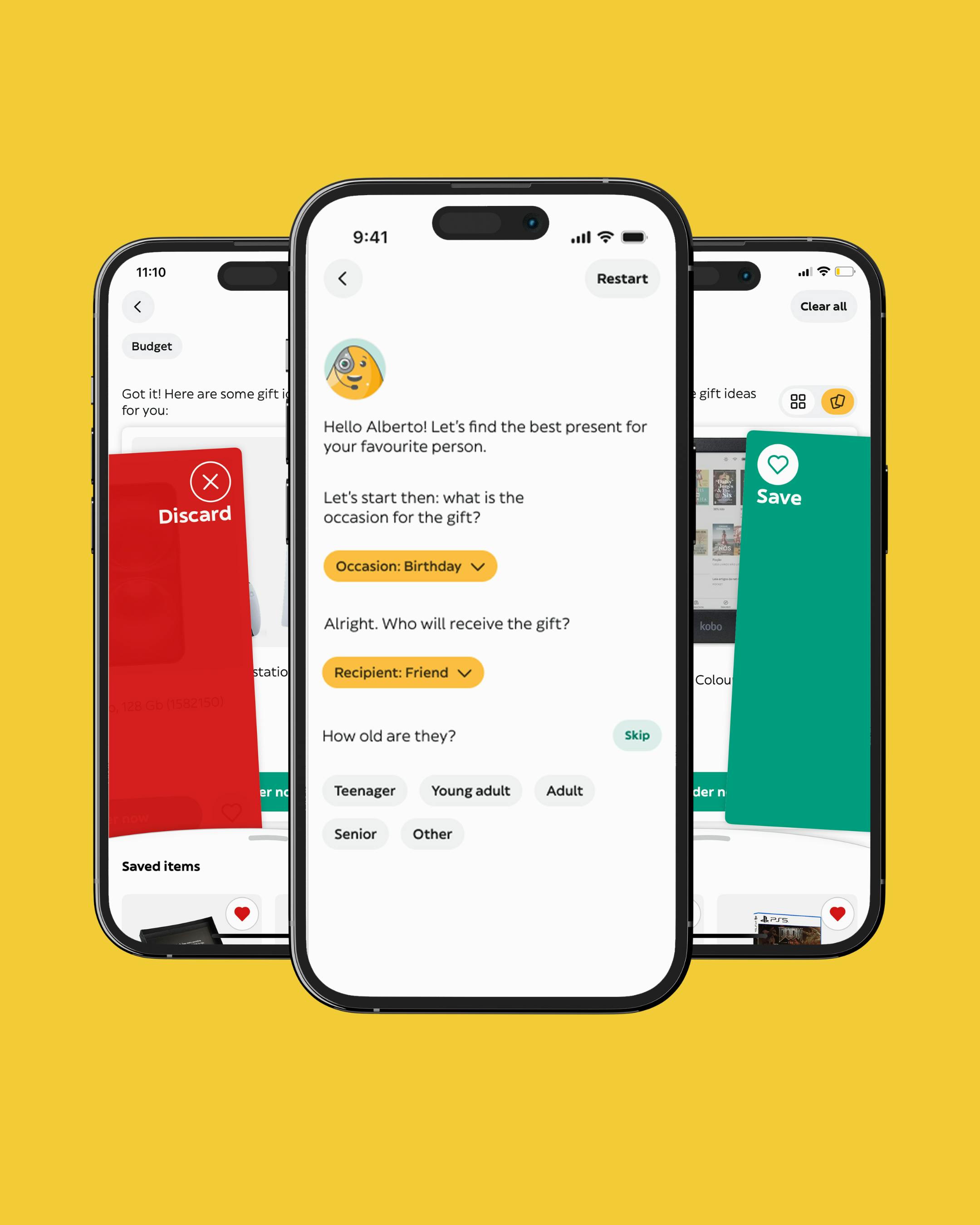 Glovo's AI-powered gifting assistant chat flow