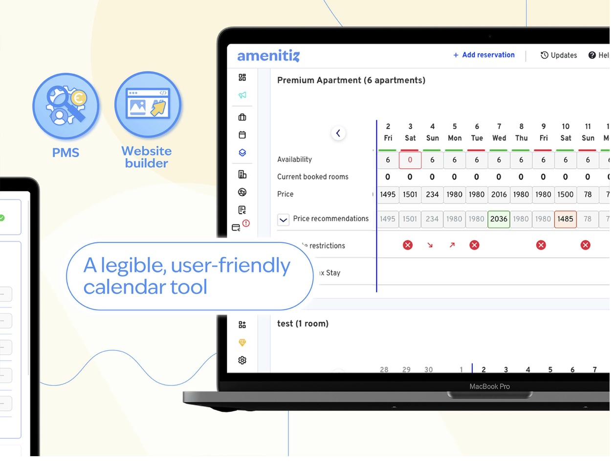 Amenitiz calendar workflow