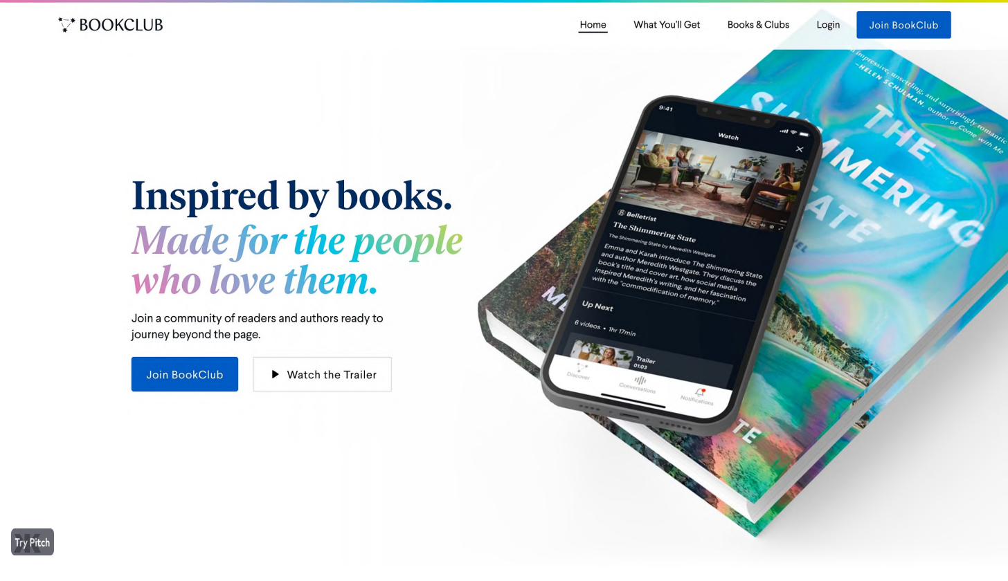 BookClub homepage