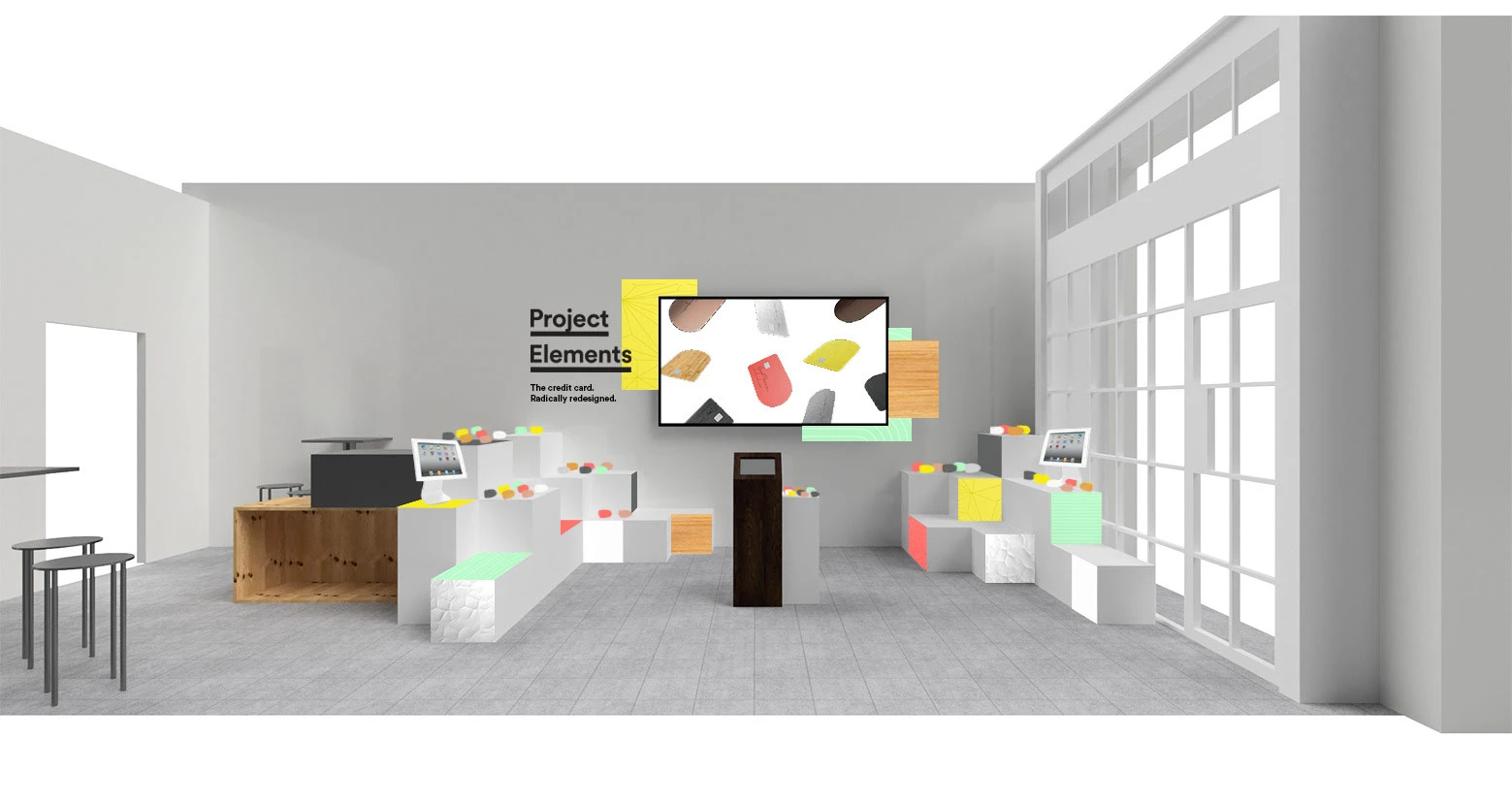 Render of the Project Elements installation space at Capital One House, SXSW 2017