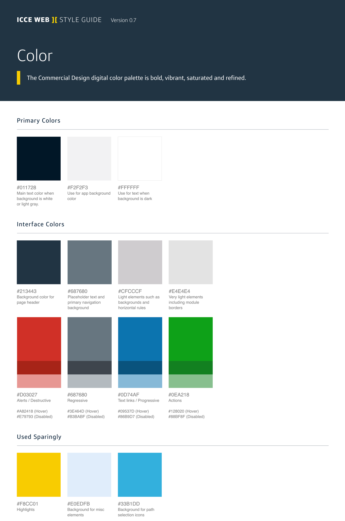 ICCE Web style guide color system
