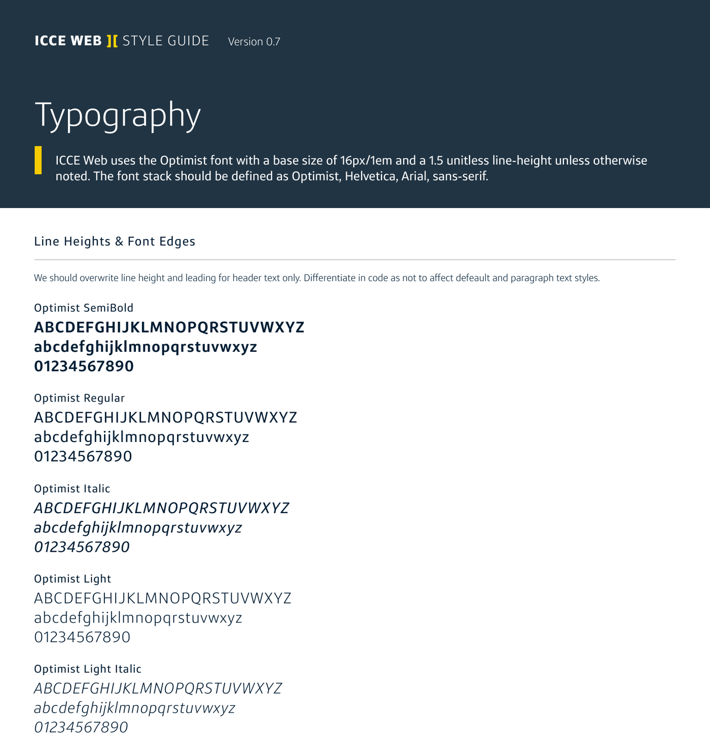 ICCE Web style guide typography